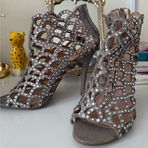Zigi Soho Duran Caged Heels with Crystal Embellishments